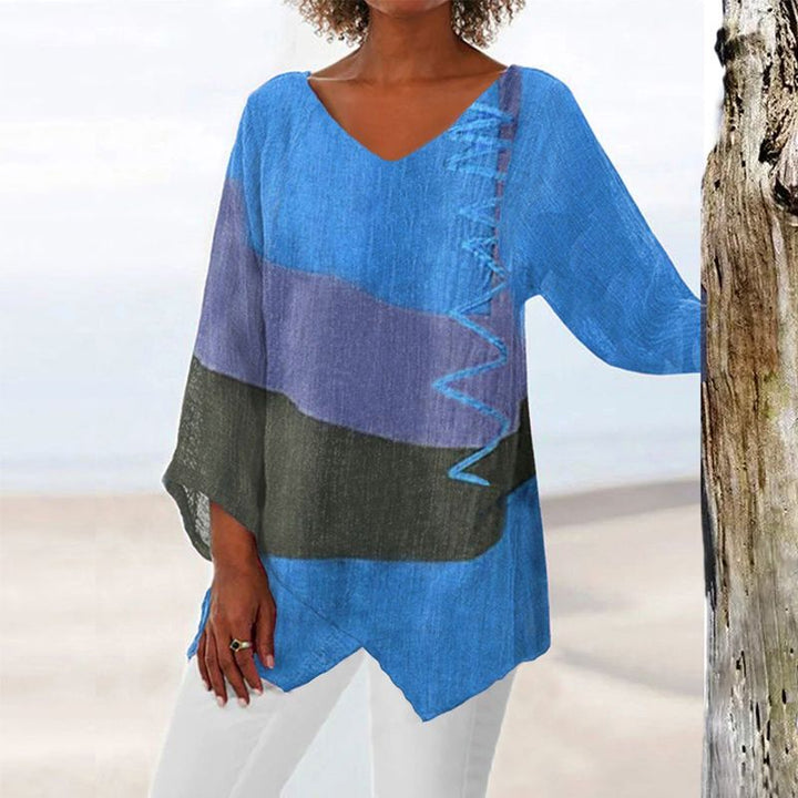 Helena | Artistic V-Neck Blouse